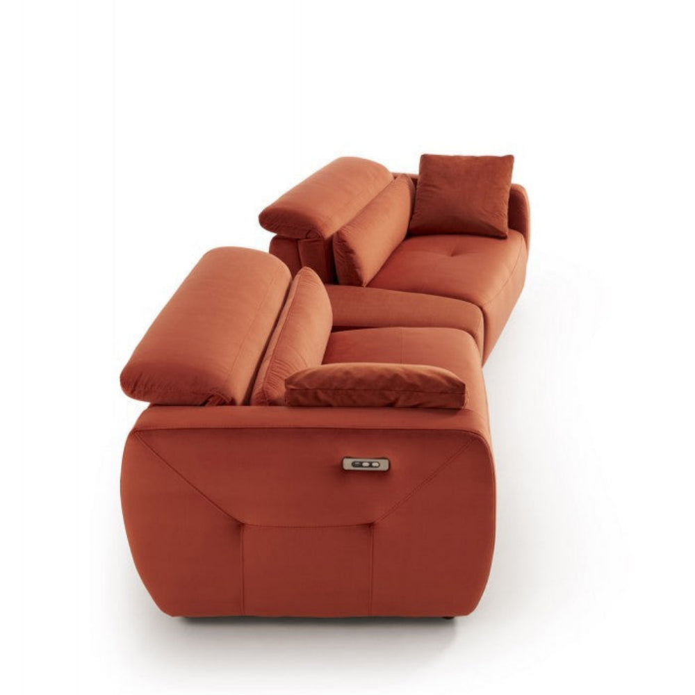 Home cinema con asientos relax modelo BOSSANOVA en tela aterciopelada Aquaclean