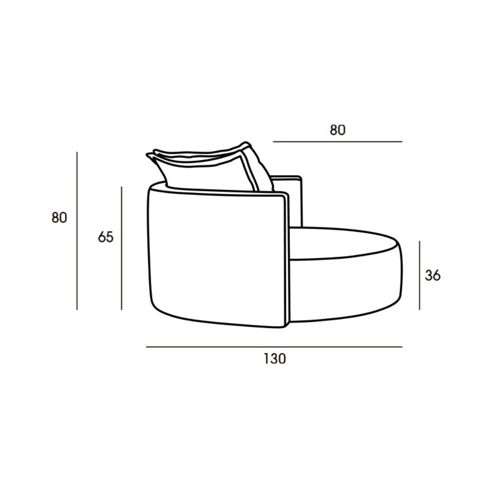 Sillón giratorio de diseño circular y amplia sentada modelo OLAVIDE