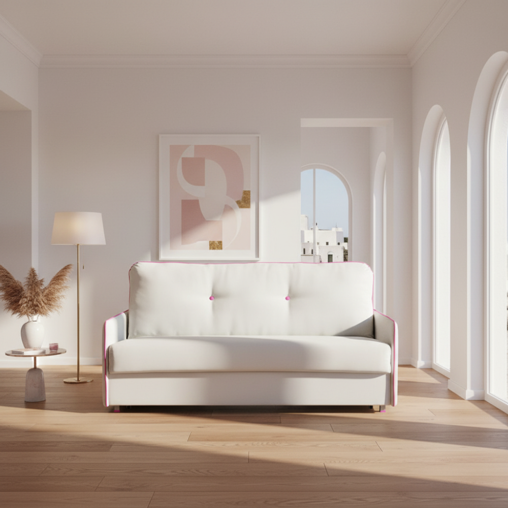 Sofá cama modelo LEONOR en tela con apertura italiana