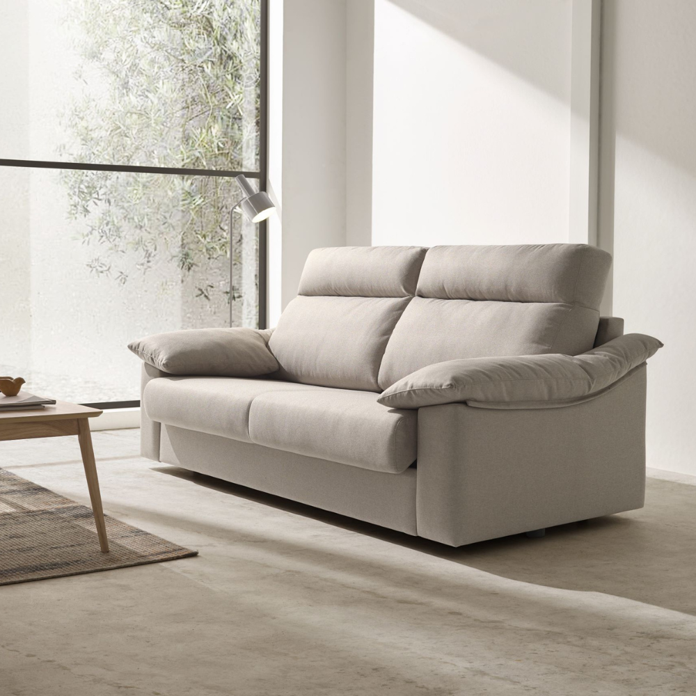 Sofá cama modelo BERTON con sistema Italiano tapizado Aquaclean