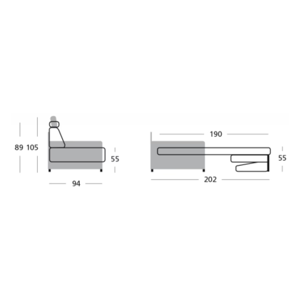 medidas del sofa cama bradford