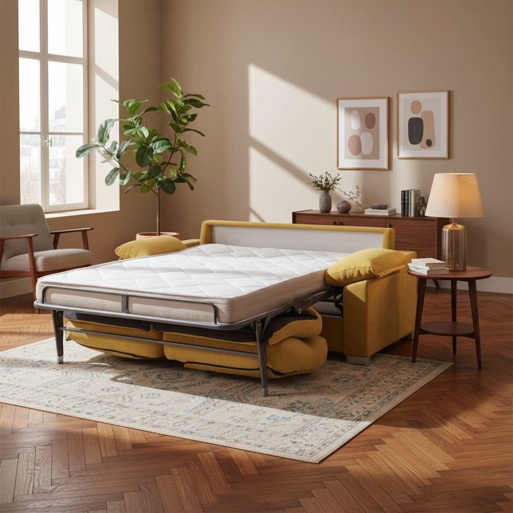 Sofá cama ergonómico con apertura italiana modelo LEO