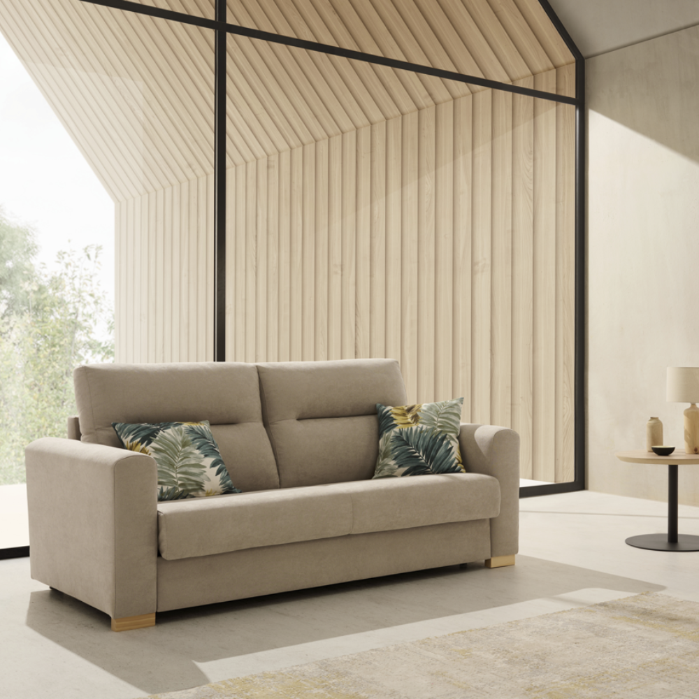 Sofá cama modelo FARO con sistema Italiano Tapizado Express