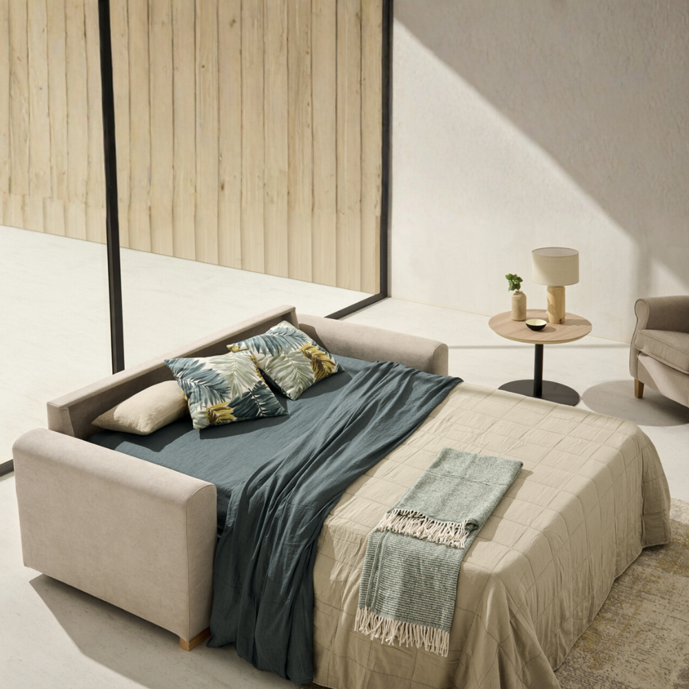 Sofá cama modelo FARO con sistema Italiano Tapizado Express