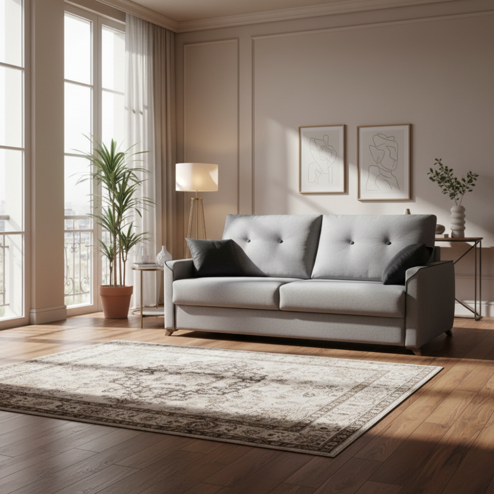 Sofá cama modelo LYSSA con Apertura italiana Tapizado Antimanchas