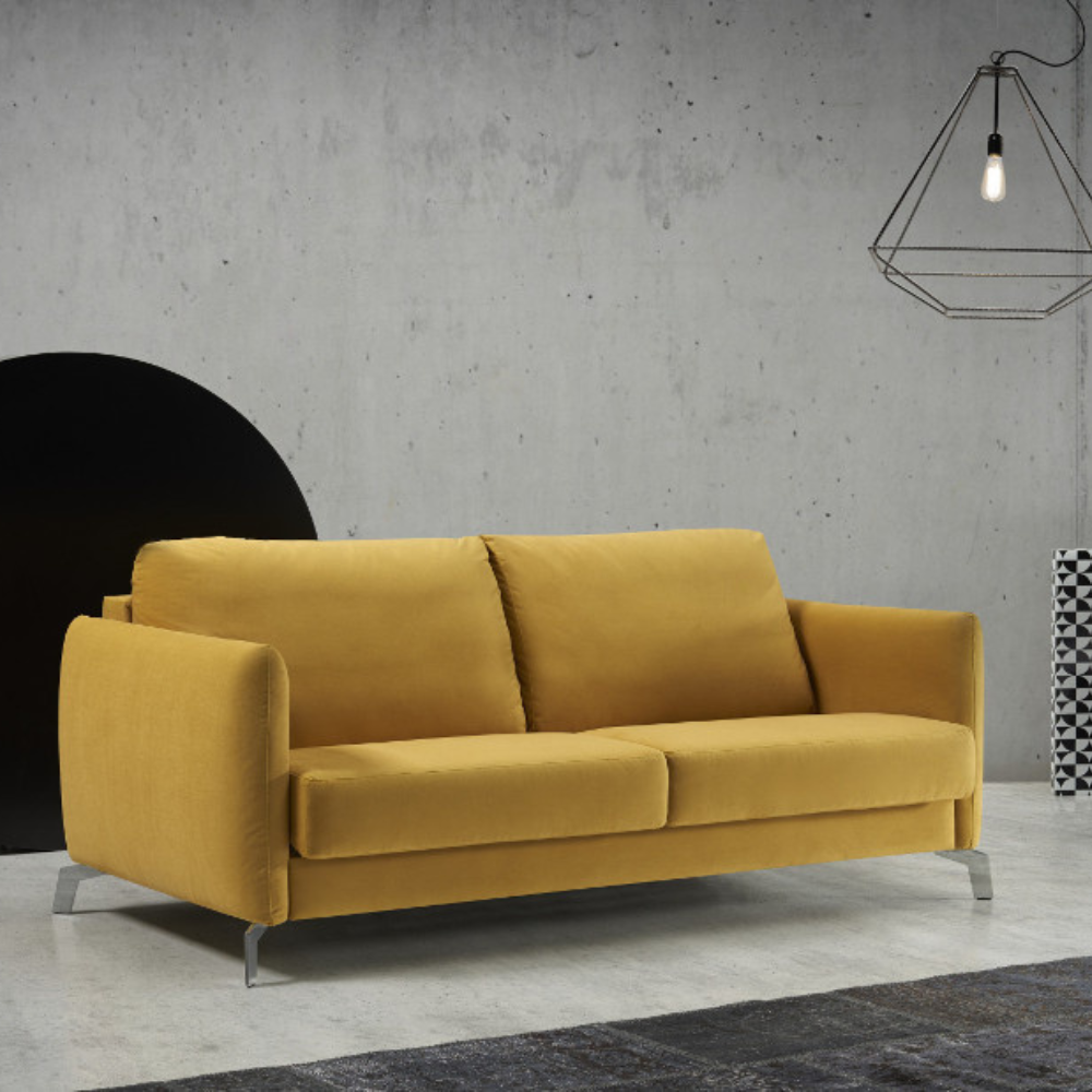 Sofá con cama modelo MINIMAL Pata de Metal sistema de apertura italiana