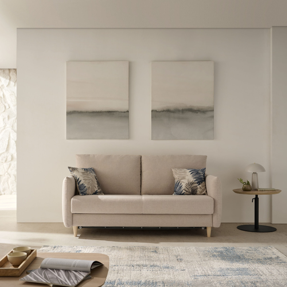 Sofá cama modelo MINIMAL con sistema Italiano servicio rápido