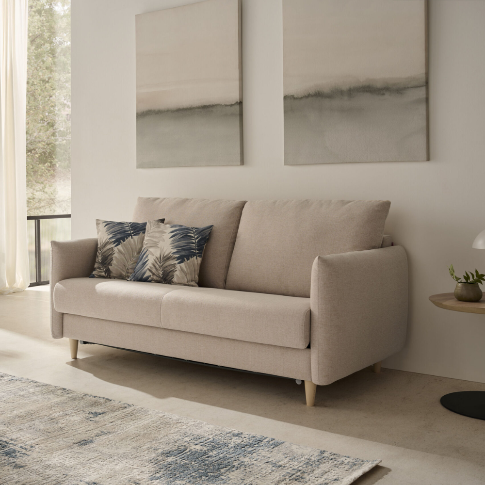 Sofá cama modelo MINIMAL con sistema Italiano servicio rápido
