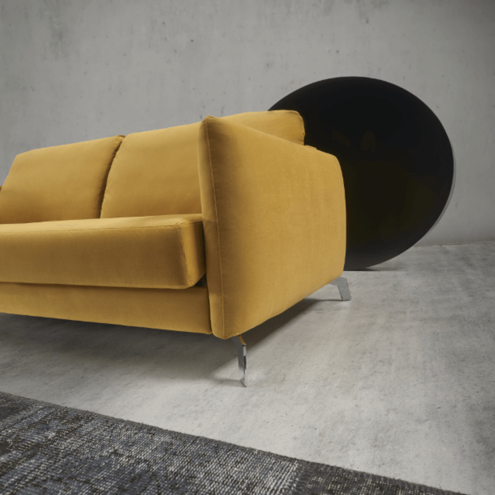 Sofá con cama modelo MINIMAL Pata de Metal sistema Italiano
