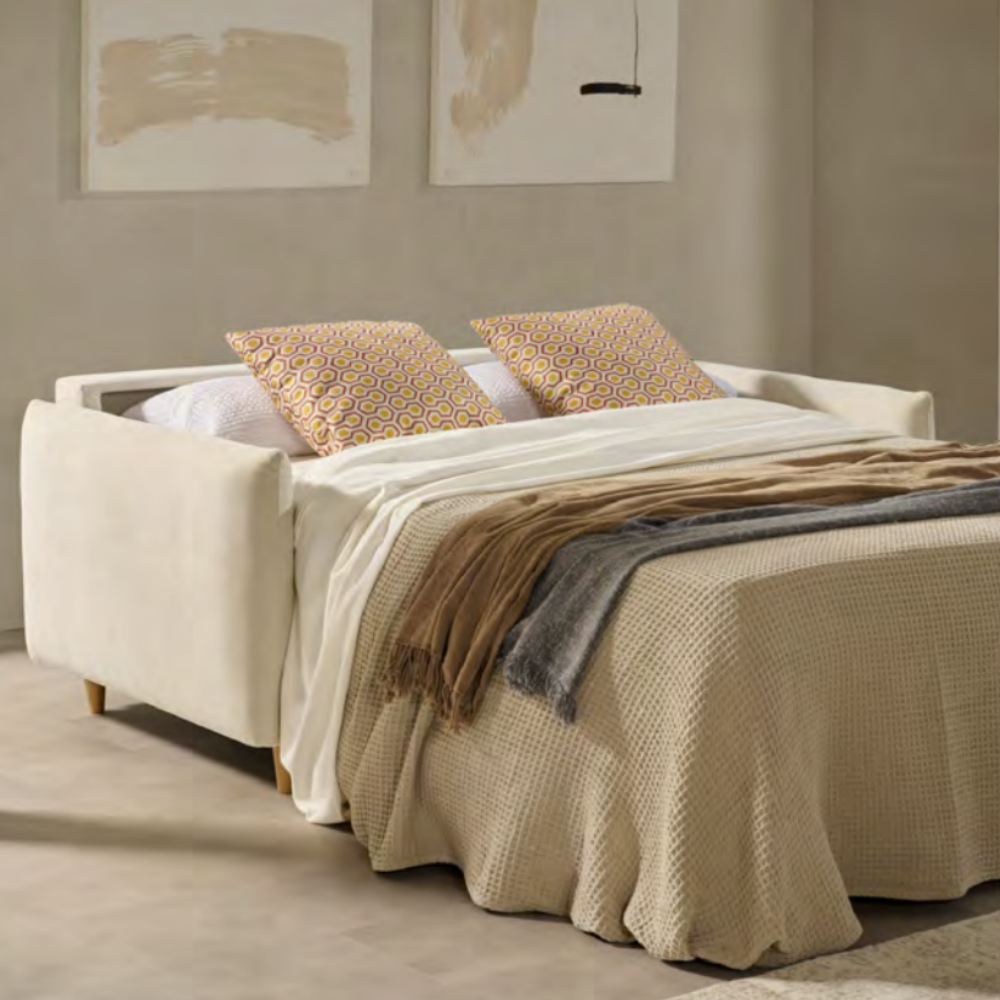 Sofá cama modelo MINIMAL con sistema Italiano Tapizado Express