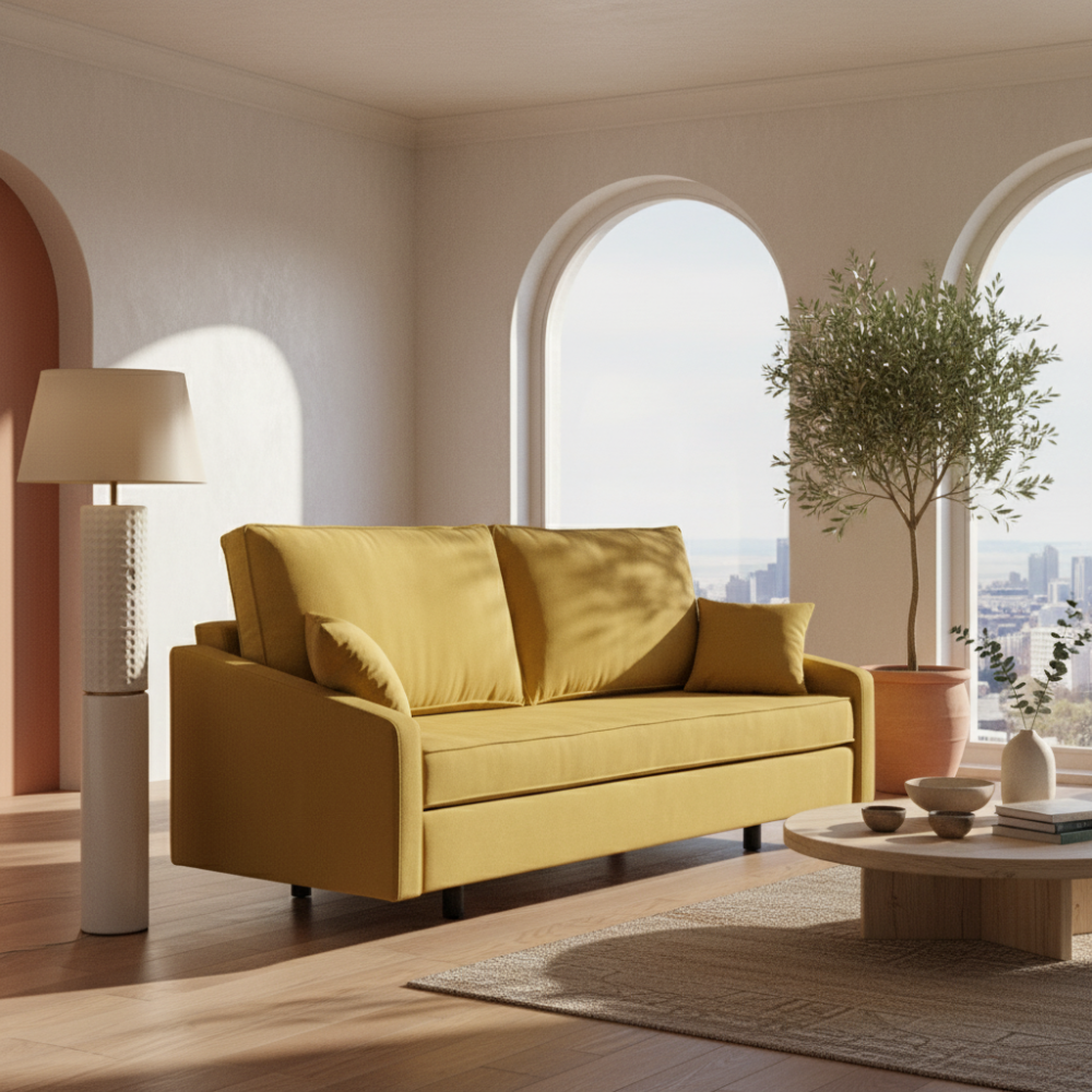 Sofá cama de apertura reducida con almacenaje modelo NEWTON