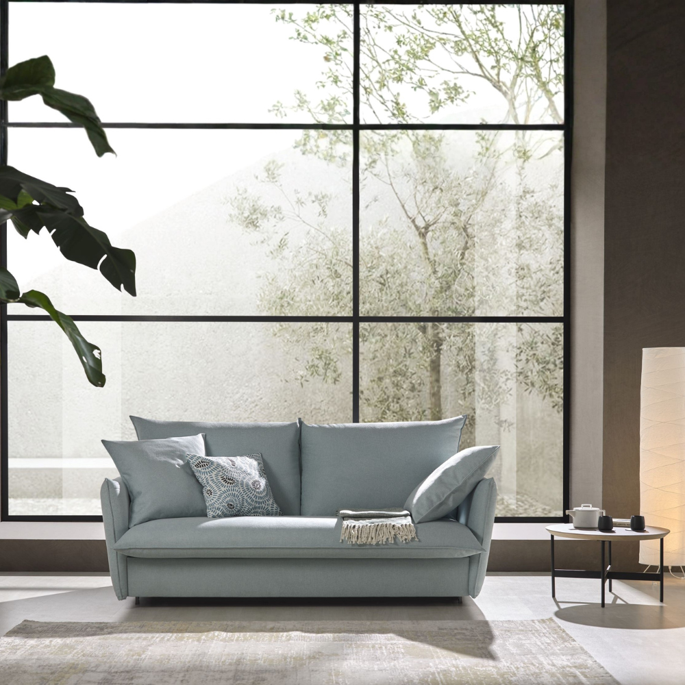 Sofá cama con sistema de apertura italiana modelo SPIRIT tapizado Aquaclean