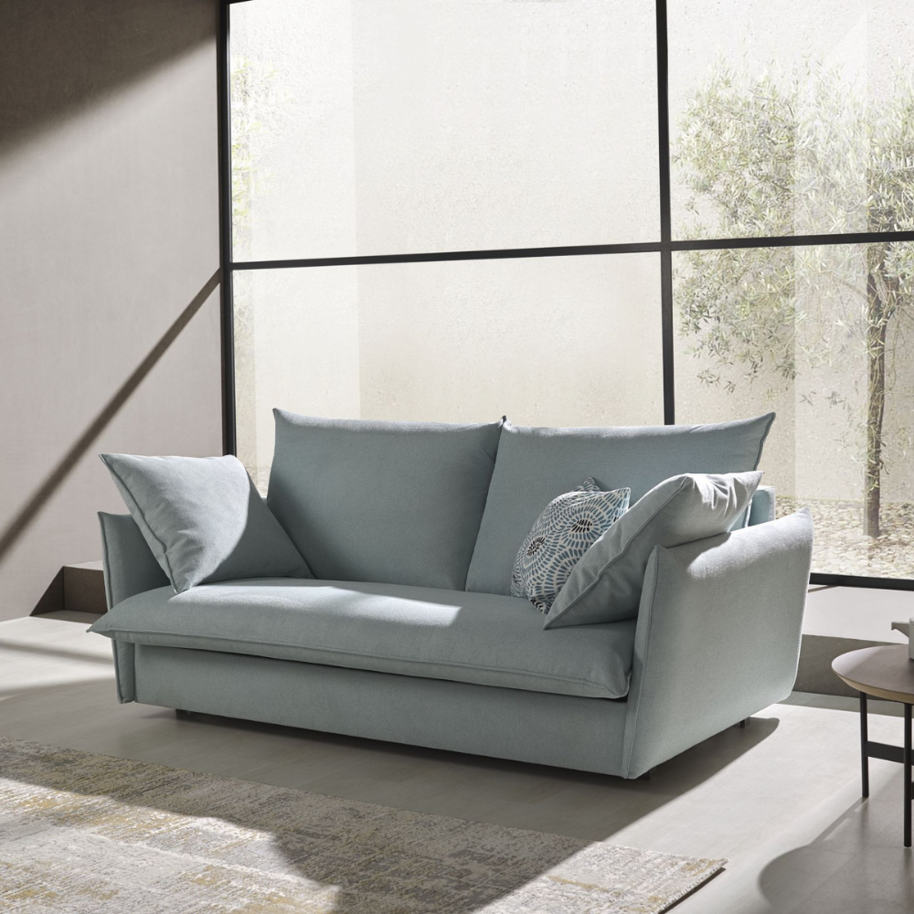 Sofá cama con sistema de apertura italiana modelo SPIRIT tapizado Aquaclean
