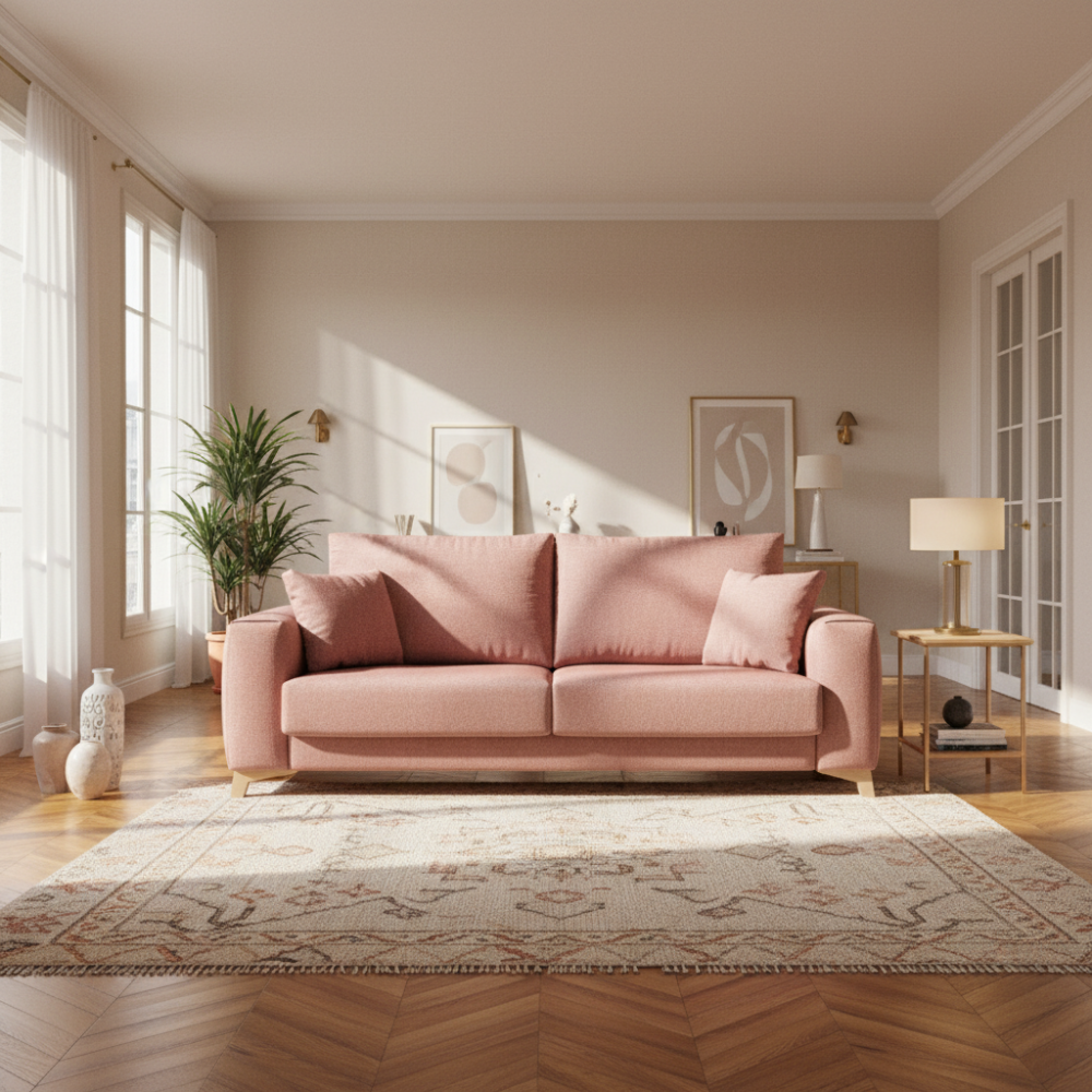 Sofá cama de diseño modelo SWEDEN con sistema de apertura italiana