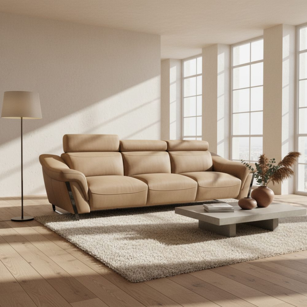 Sofá asientos fijos modelo CINOVA Tapizado Piel