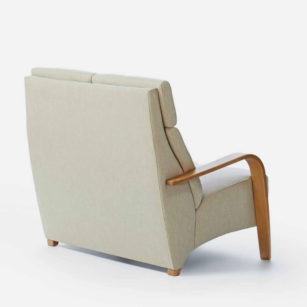 Sofá de 2 plazas de diseño nórdico modelo CKINI visto de espaldas