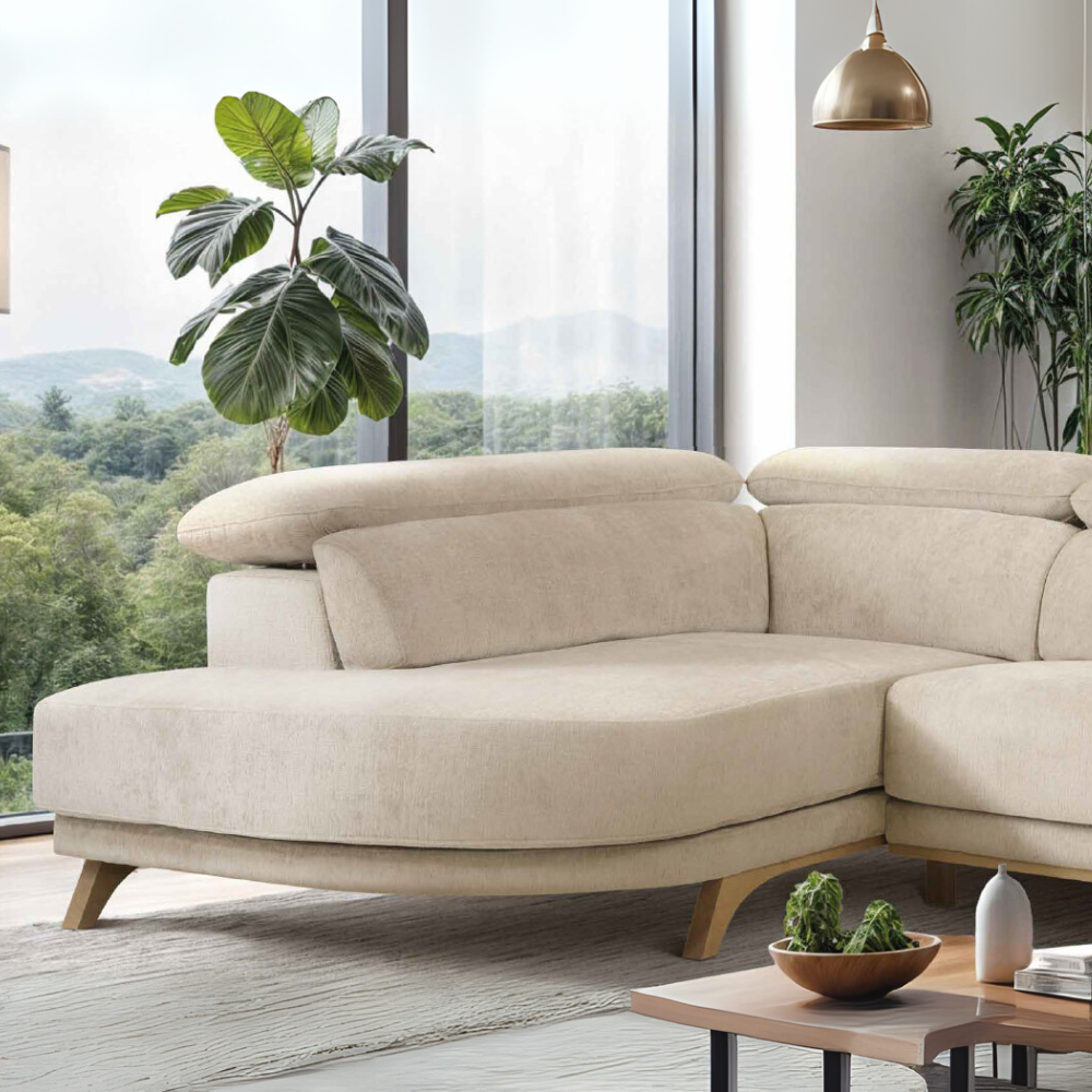 Detalle de la rinconera con chaiselongue modelo Funchal
