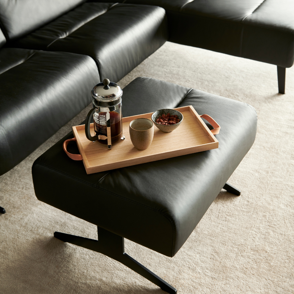 Sofá chaiselongue (L) con Long Seat modelo STELLA con sistema BalanceAdapt™ y Reposacabezas