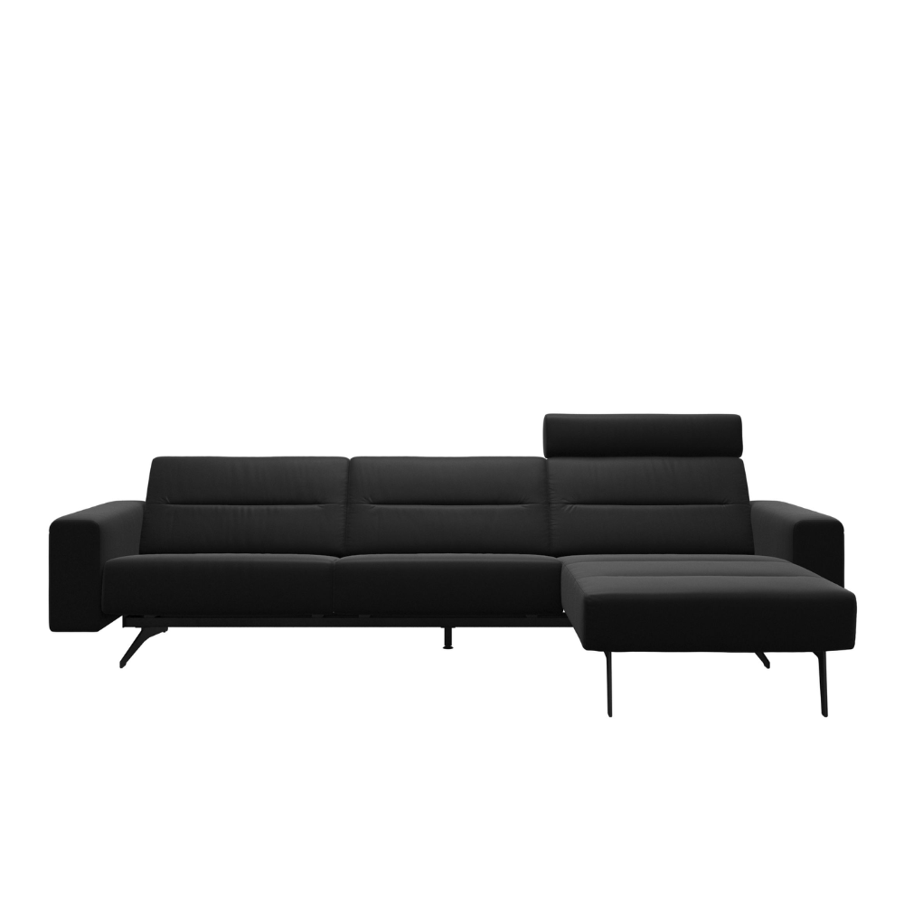 Sofá chaiselongue (M) con Long Seat modelo STELLA con sistema BalanceAdapt™ y Reposacabezas