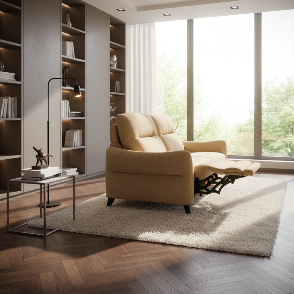 Sofá de diseño y fondo reducido modelo TAORMINA con asientos relax