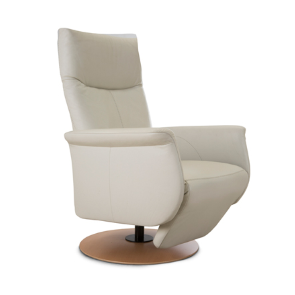 Sillón de diseño relax giratorio modelo THAIS en piel natural