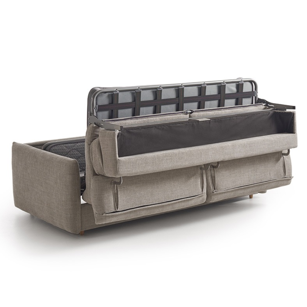 Sofá cama modelo TÍVOLI con sistema de apertura Italiano y cabezal abatible