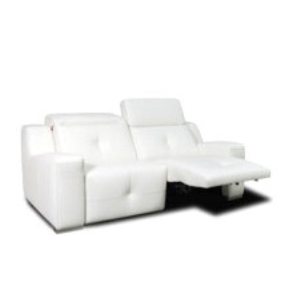 Sofá con relax modelo TRESOR en piel color blanco
