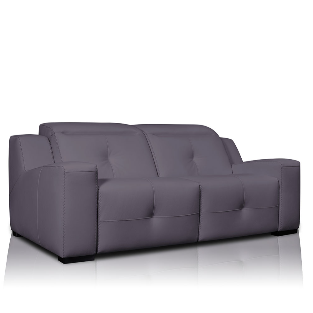 Sofá con relax modelo TRESOR en piel color blanco