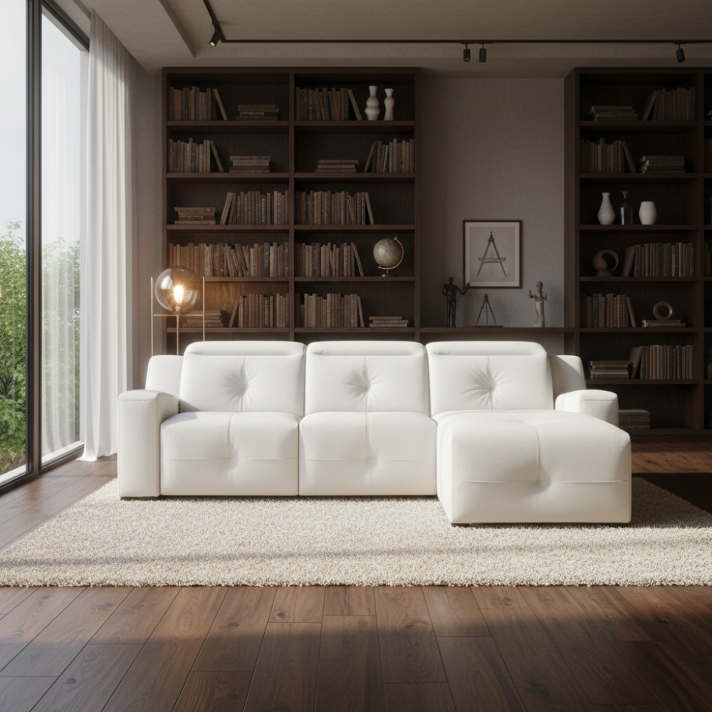 Chaiselongue modelo TRESOR asientos fijos en piel