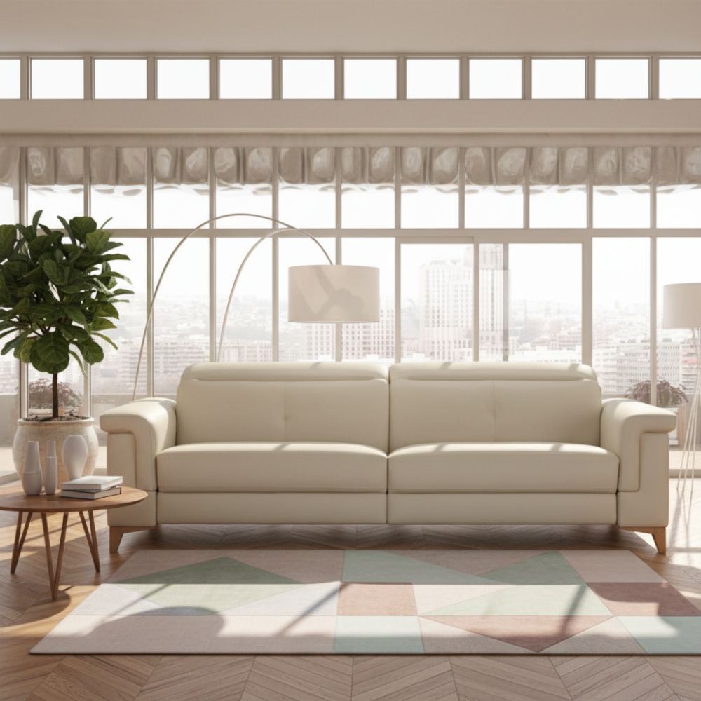 Sofa con pata de madera modelo VICTORIA