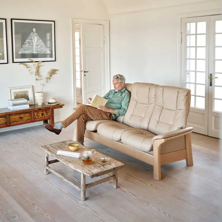 Sofá 3 plazas modelo WINDSOR Stressless® Plus System™ piel Paloma