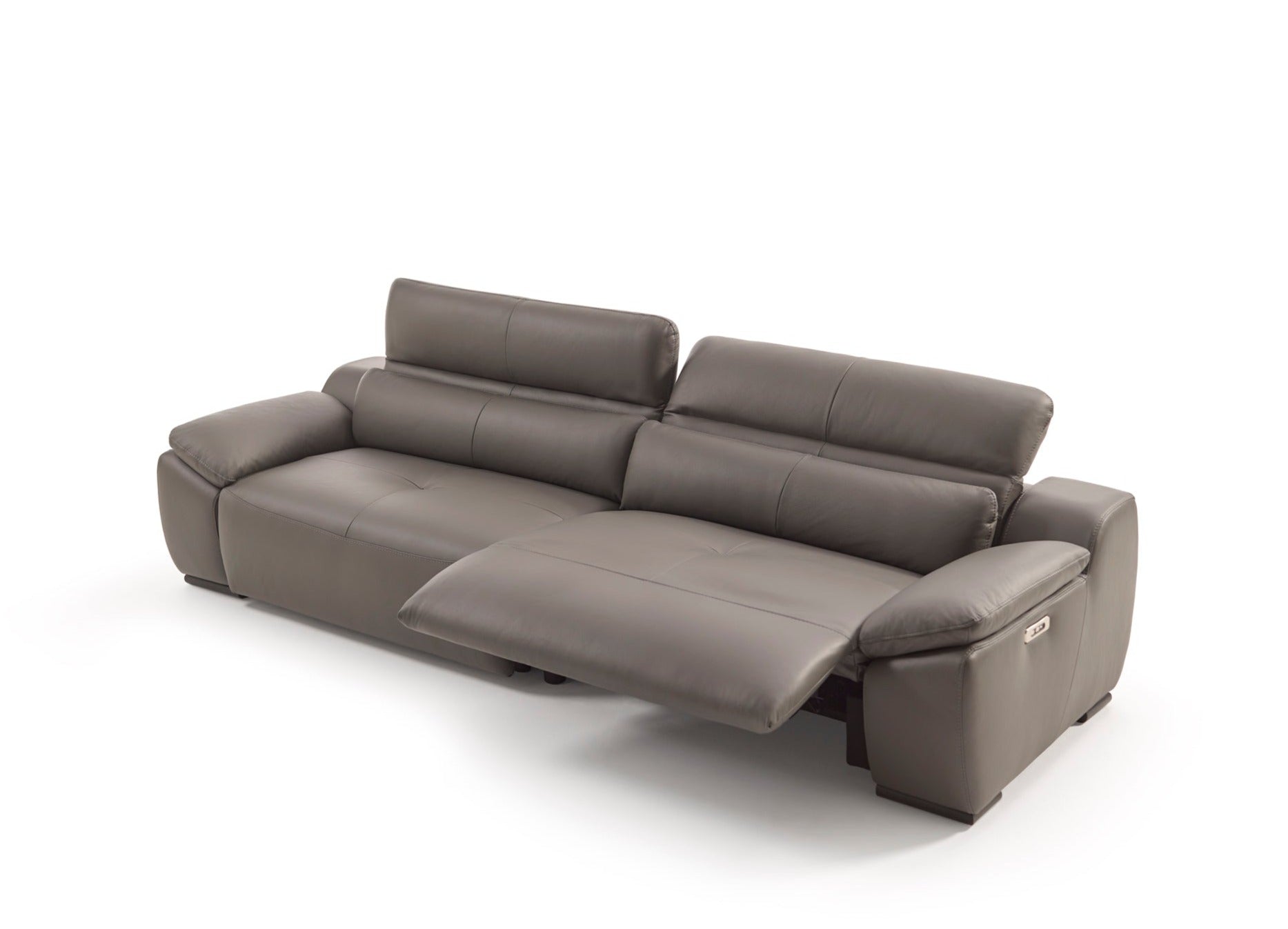 Sofá de diseño con asientos relax modelo BOSSANOVA en piel chocolate