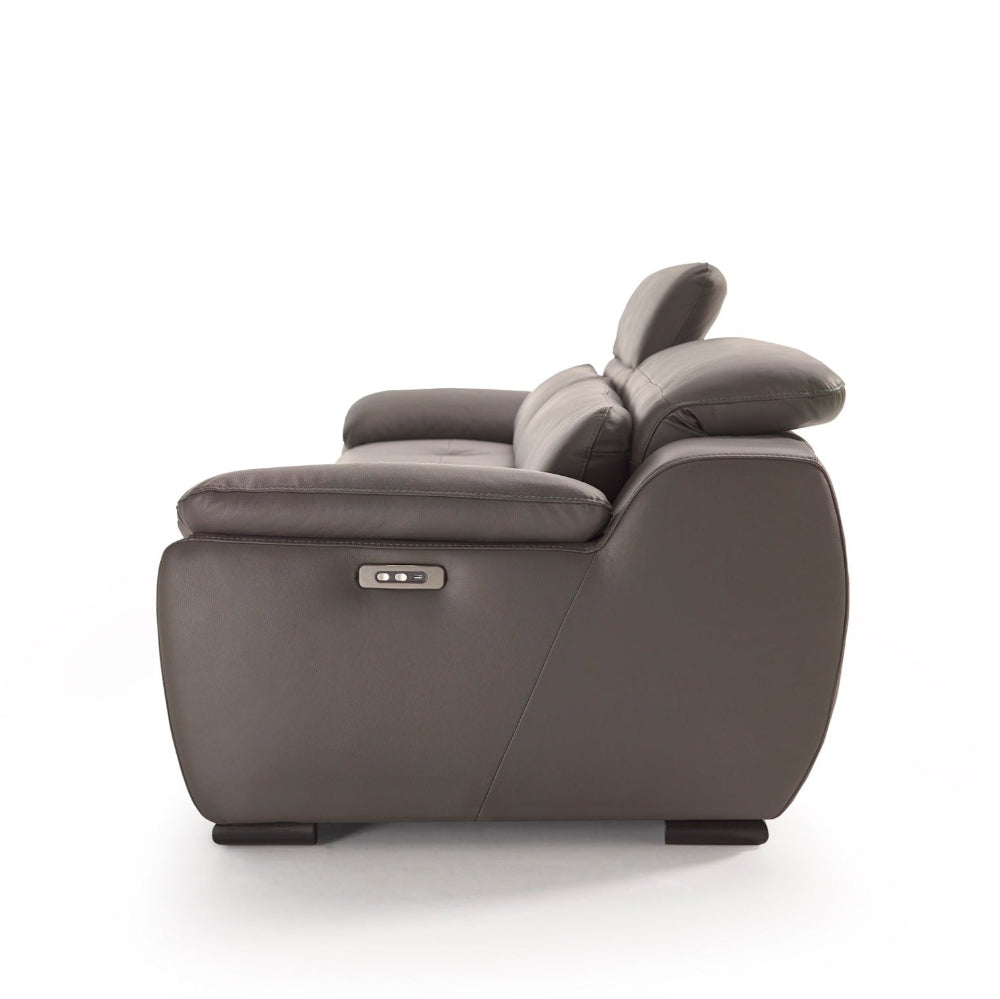 Sofá de diseño con asientos relax modelo BOSSANOVA en piel chocolate
