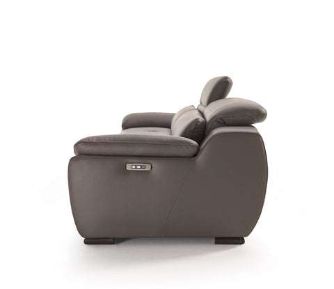 Sofá de diseño con asientos relax modelo BOSSANOVA en piel chocolate