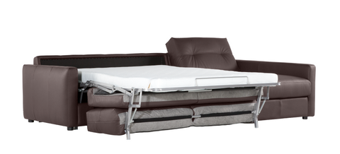 Chaiselongue con cama modelo FAIRMONT en piel Chocolate