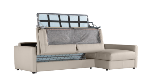 Chaiselongue con cama modelo FAIRMONT en piel Blanco