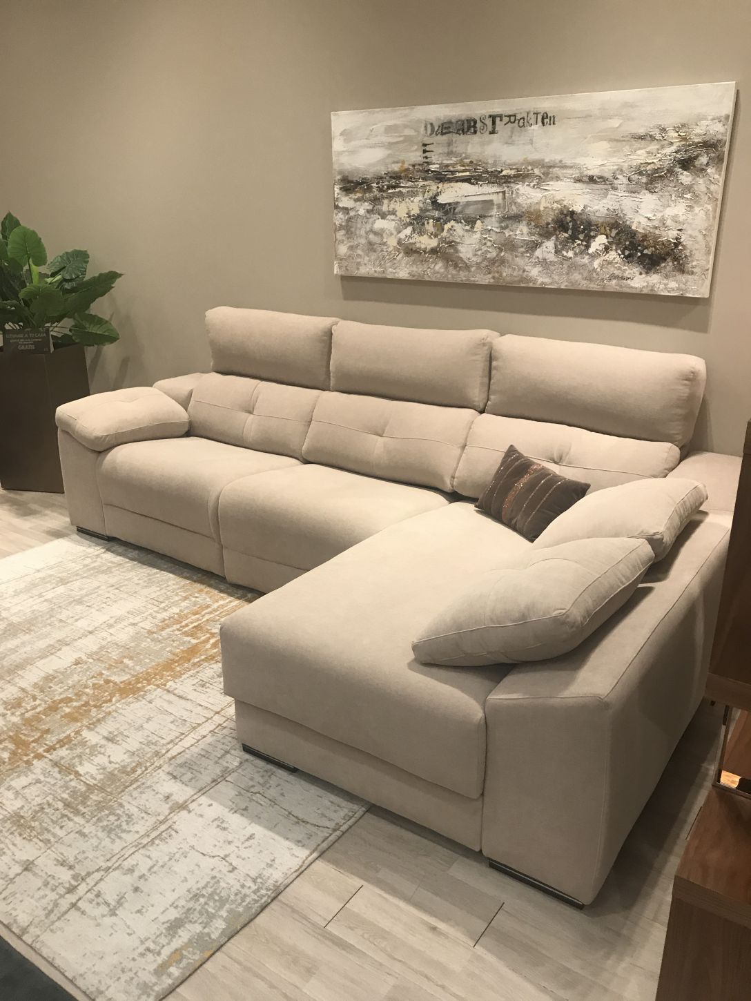 Chaiselongue modelo INDIANA en tela Aquaclean con asientos deslizantes