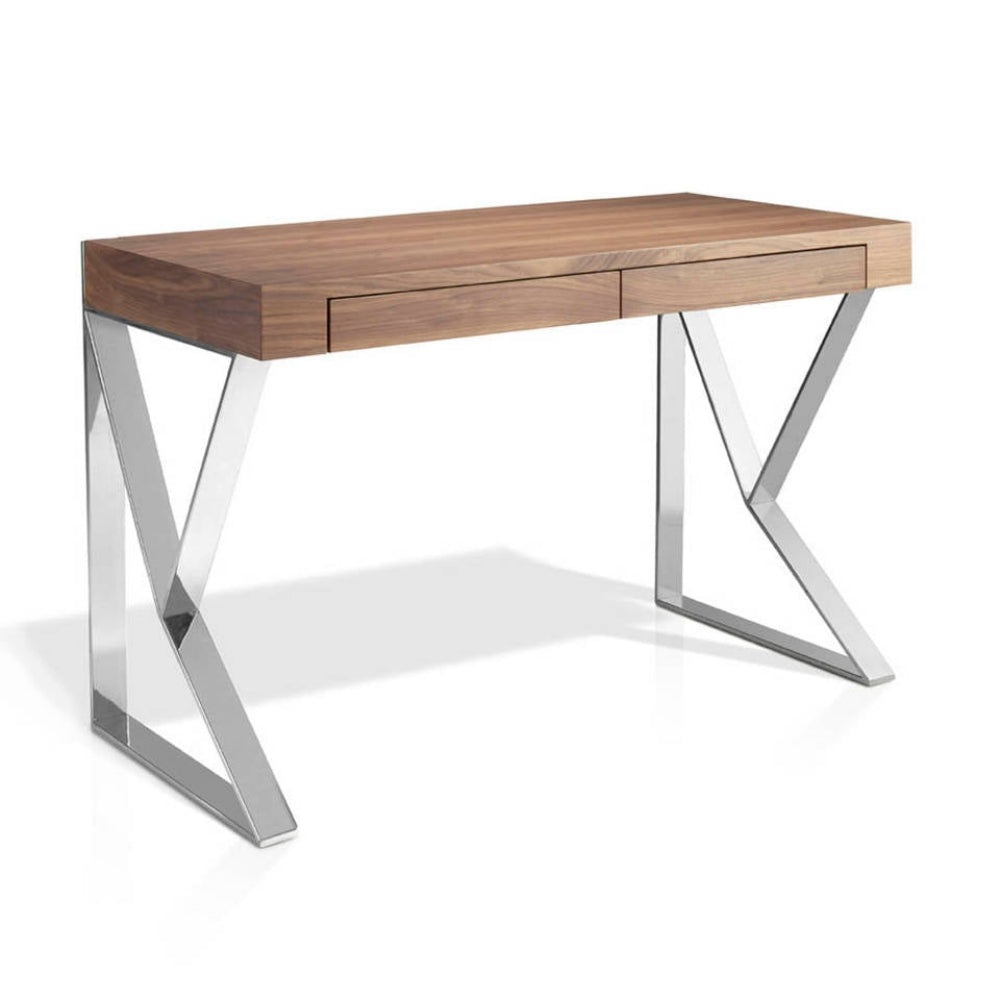 Escritorio Madera Chapada Nogal con Cajones Colección Elegance