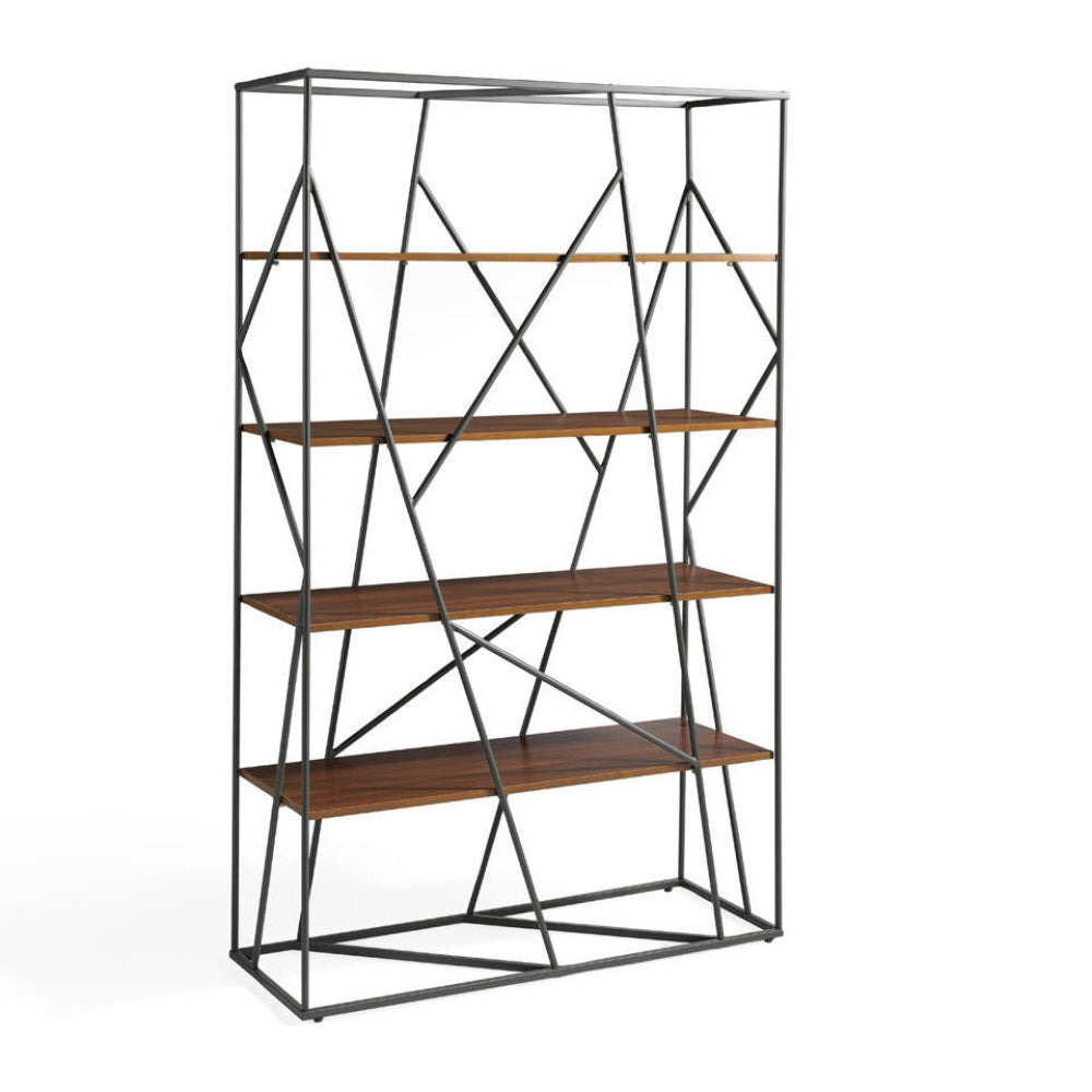 Estantería Acero Negro y MAdera Colección Elegance