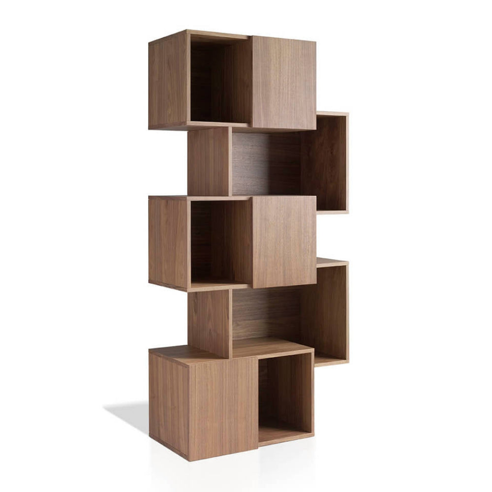 Estantería Madera Chapada Nogal 185cm Colección Elegance