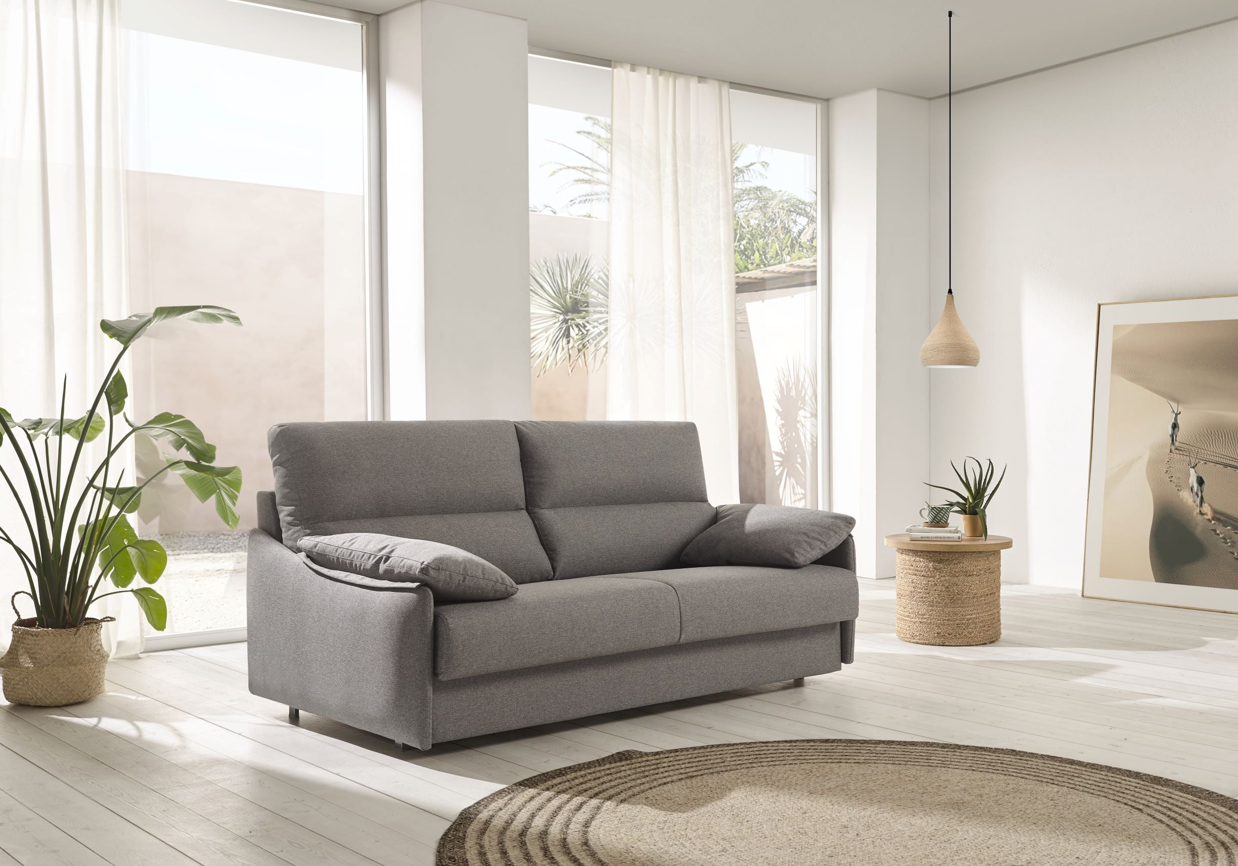 Sofá cama modelo LAGOS con sistema Italiano en color promo