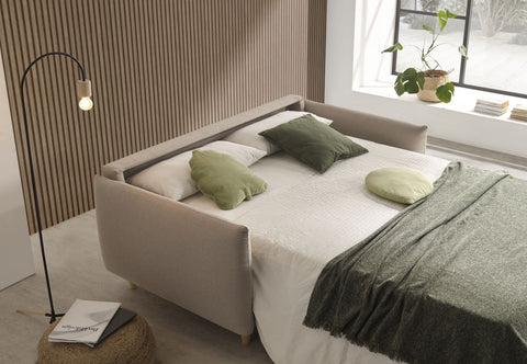 Sofá cama modelo MINIMAL con sistema Italiano en color promo