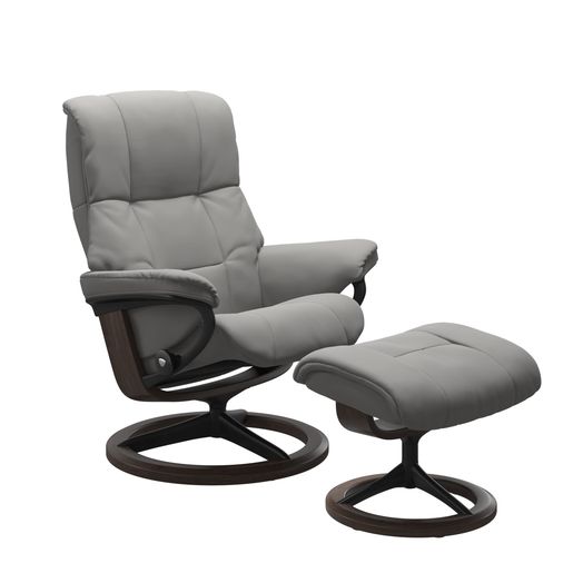 STRESSLESS modelo MAYFAIR con pie Signature en piel Paloma gris Silver