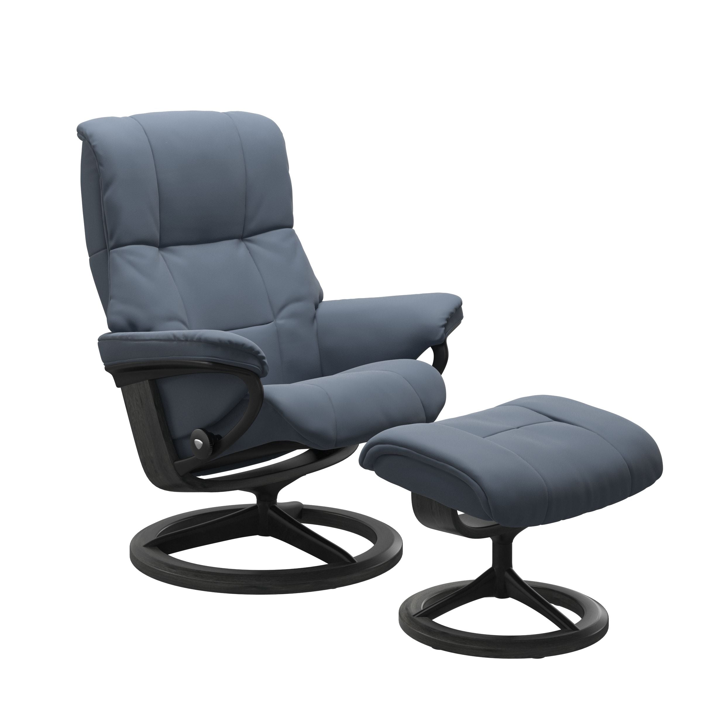 STRESSLESS modelo MAYFAIR con pie Signature en piel Paloma Sparrow Blue