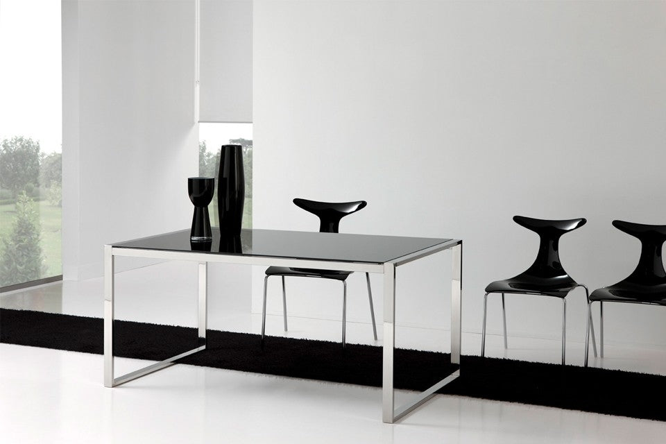 Mesa de Comedor Fija Tapa de Cristal