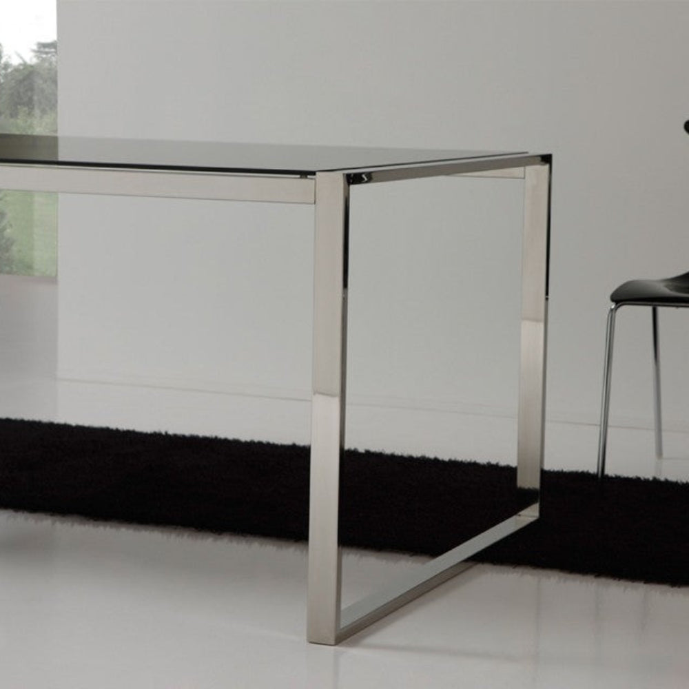 Mesa Comedor Acero inoxidable y cristal tintado vista 2 Sidivani