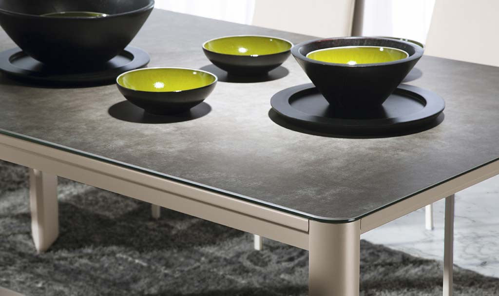 Mesa Comedor Fija o Extensible con tapa cerámica