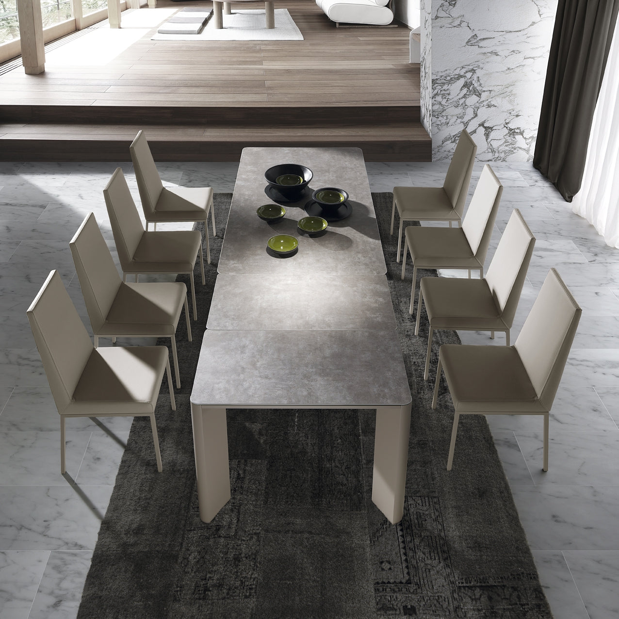 Mesa Comedor Fija o Extensible con tapa cerámica