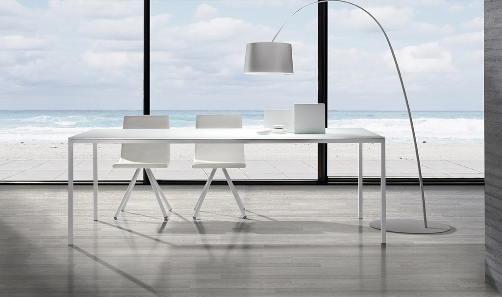 Mesa Comedor Fija Tapa Vidrio Natural