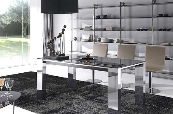 Mesa Comedor Fija o Extensible con Pata Cromada
